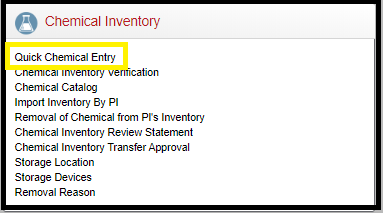 Quick Chemical Entry